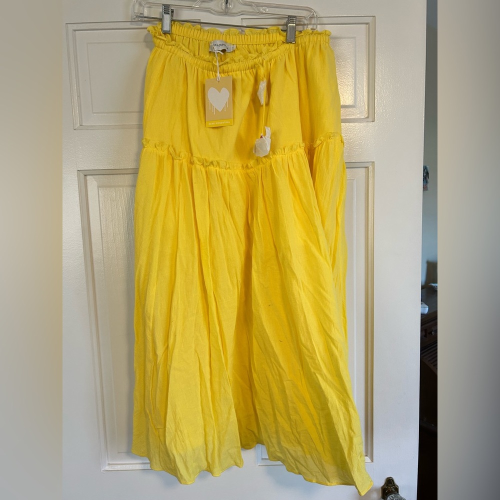 Keri Rosenthal Bright Yellow A-Line Skirt